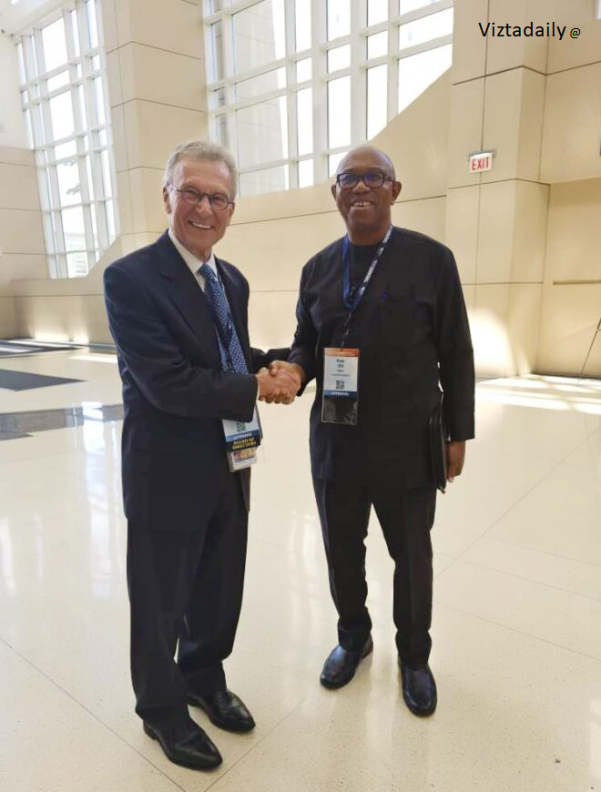 Peter  Obi and Osinbajo attend a forum off the US DNC sidelines.