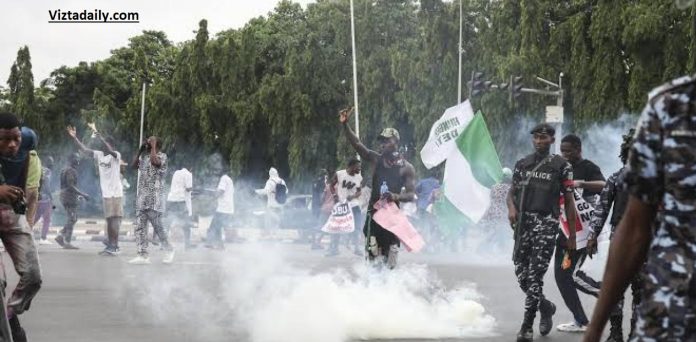 Police teargassed peaceful protesters in Abuja, says #FearlessInOctober.